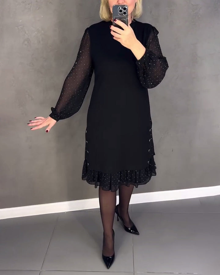 Aubrey | Long-sleeved polka dot dress