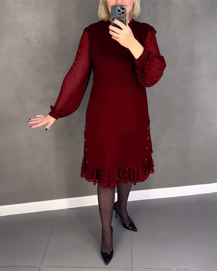 Aubrey | Long-sleeved polka dot dress