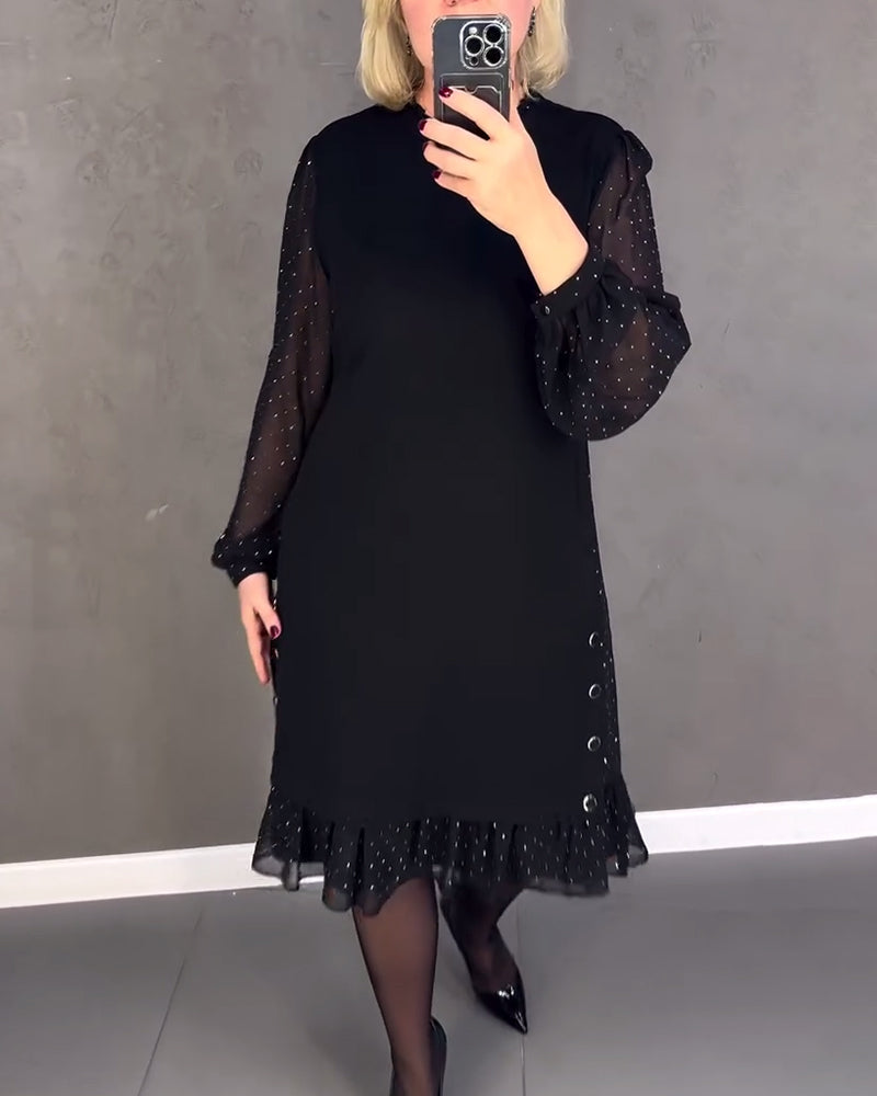 Aubrey | Long-sleeved polka dot dress